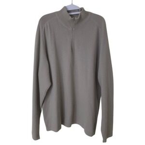 Alfani Sweater Mens XL 1/4 Zip Pullover Mock Neck Wool Blend Stretch Brown